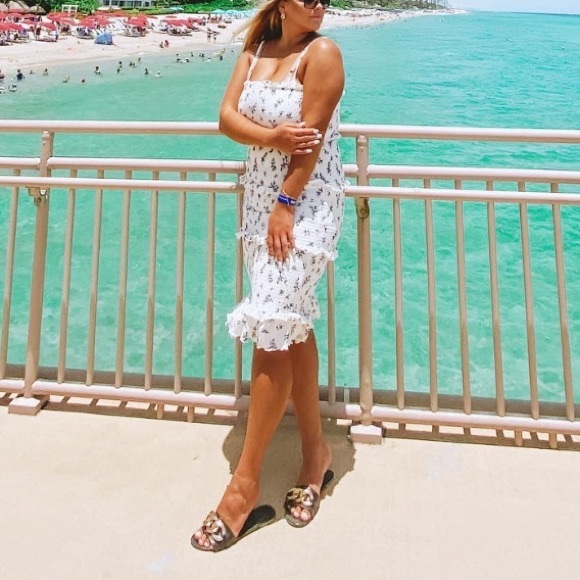 White Floral Tank Top Dress - Picture 6 of 6